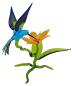 Preview: Blüte mit Kolibri, stehend / Blüte gelb